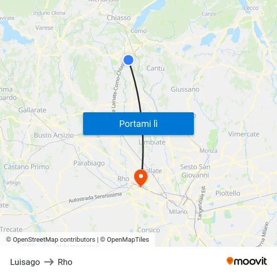 Luisago to Rho map