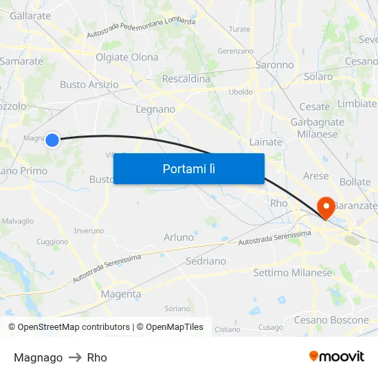 Magnago to Rho map