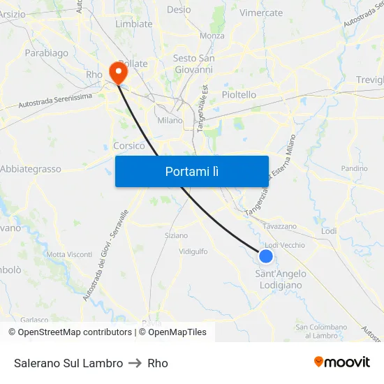 Salerano Sul Lambro to Rho map