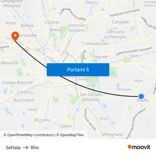 Settala to Rho map