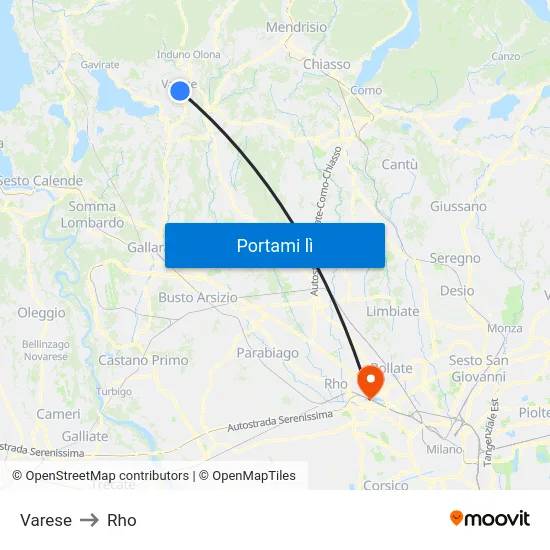 Varese to Rho map