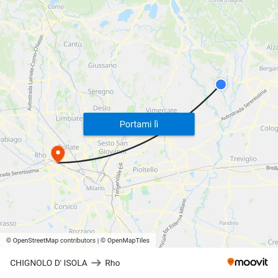 CHIGNOLO D' ISOLA to Rho map