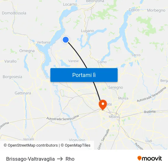 Brissago-Valtravaglia to Rho map