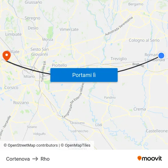 Cortenova to Rho map