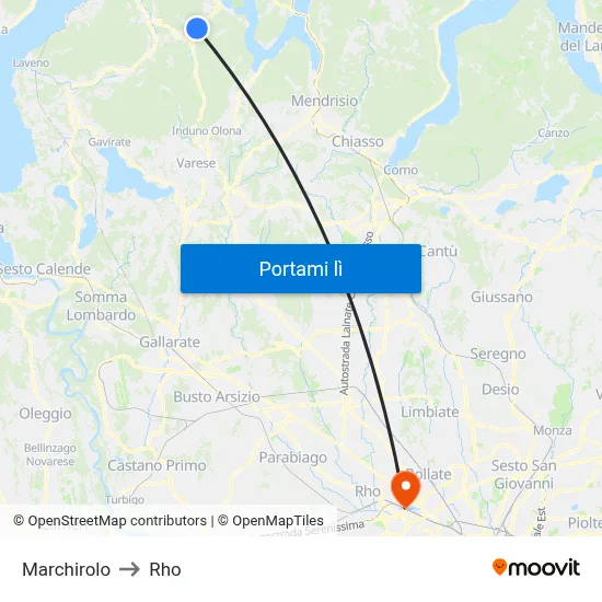 Marchirolo to Rho map