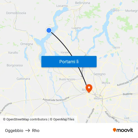 Oggebbio to Rho map