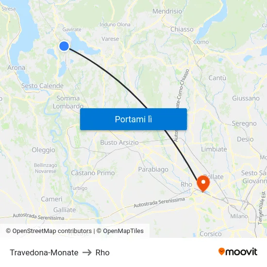 Travedona-Monate to Rho map