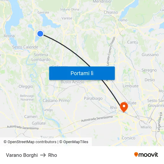 Varano Borghi to Rho map