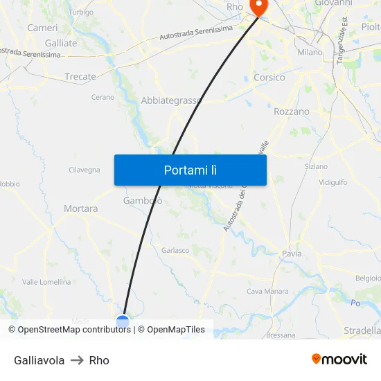 Galliavola to Rho map