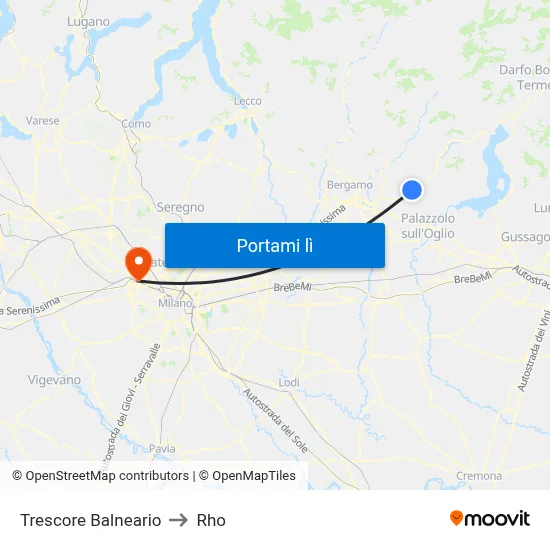 Trescore Balneario to Rho map