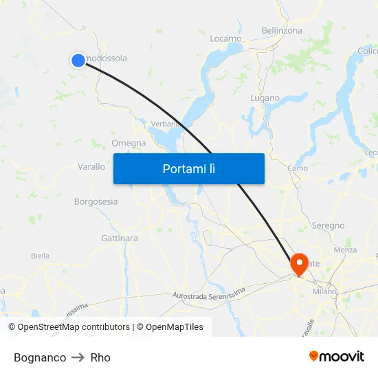 Bognanco to Rho map