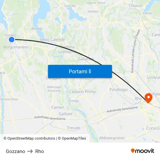 Gozzano to Rho map