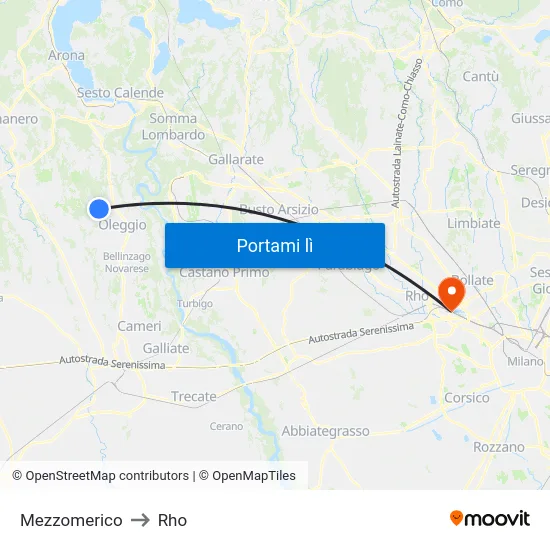 Mezzomerico to Rho map