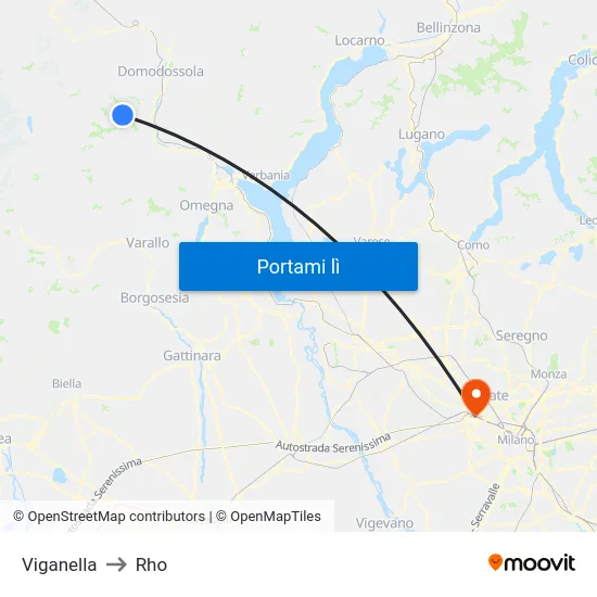Viganella to Rho map