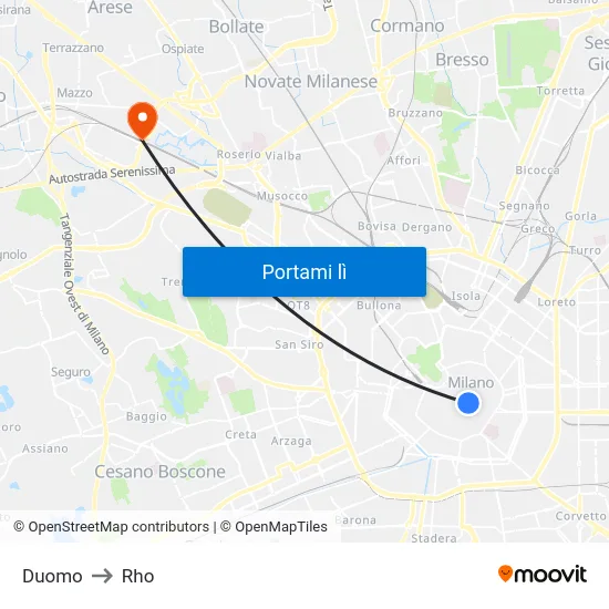 Duomo to Rho map