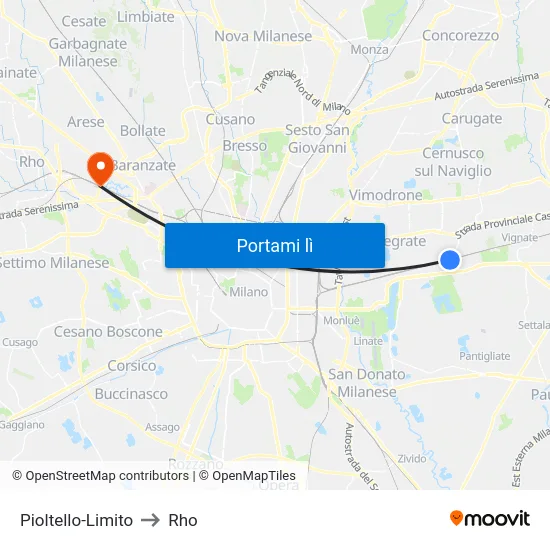 Pioltello-Limito to Rho map