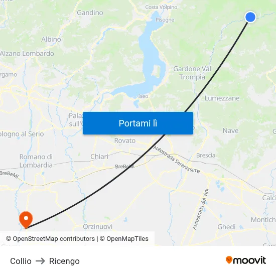 Collio to Ricengo map