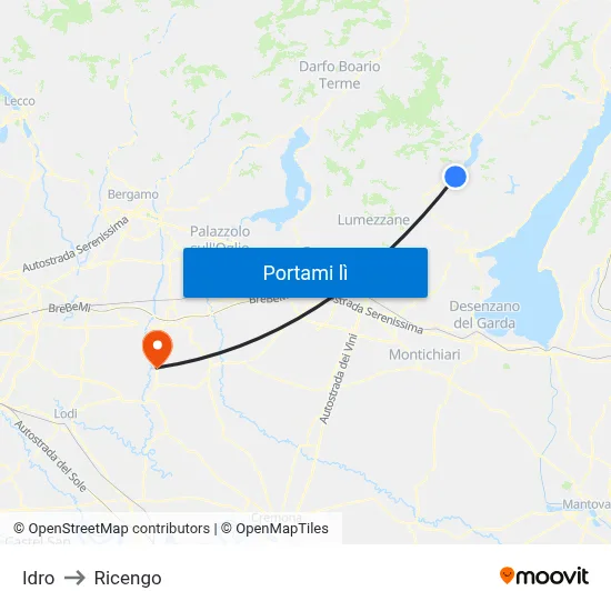 Idro to Ricengo map