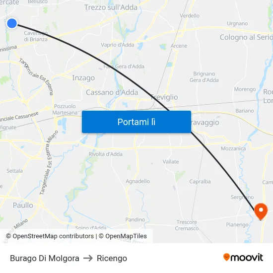 Burago Di Molgora to Ricengo map