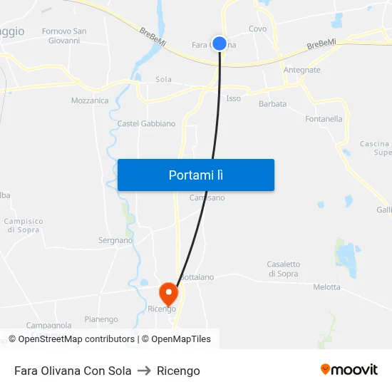 Fara Olivana Con Sola to Ricengo map