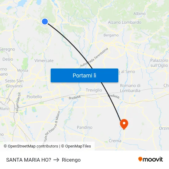 SANTA MARIA HO? to Ricengo map
