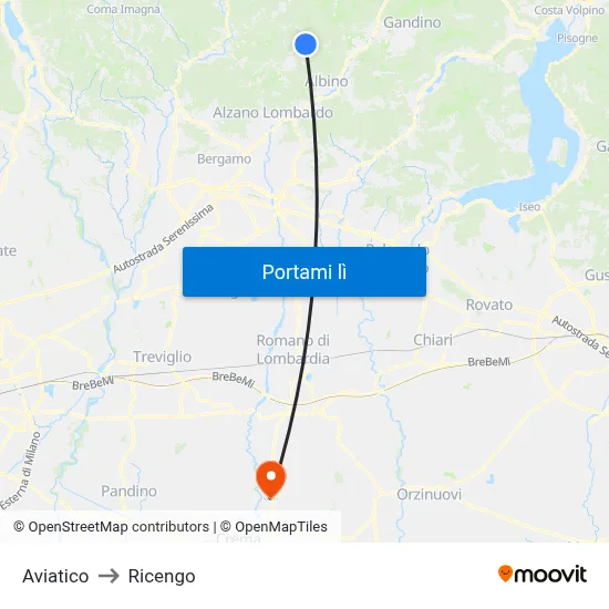 Aviatico to Ricengo map