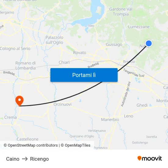 Caino to Ricengo map