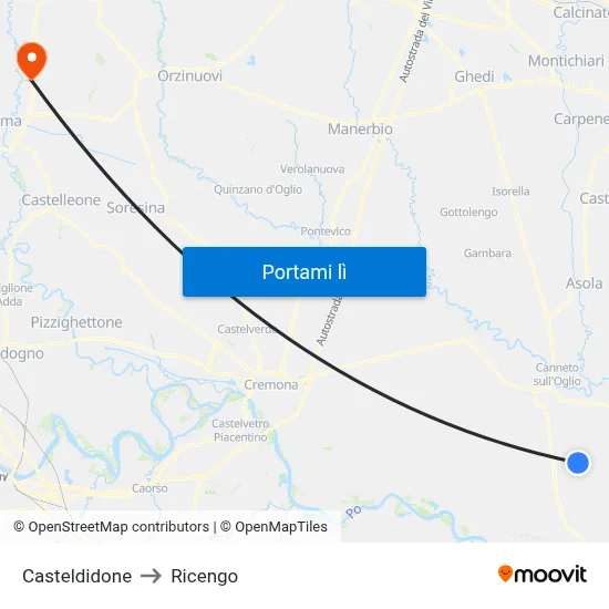 Casteldidone to Ricengo map