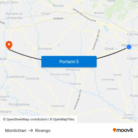 Montichiari to Ricengo map