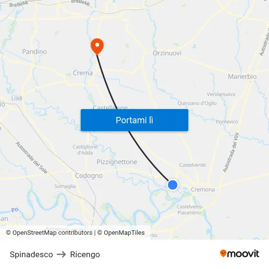 Spinadesco to Ricengo map