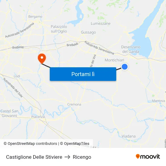 Castiglione Delle Stiviere to Ricengo map