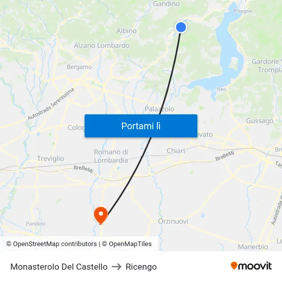 Monasterolo Del Castello to Ricengo map