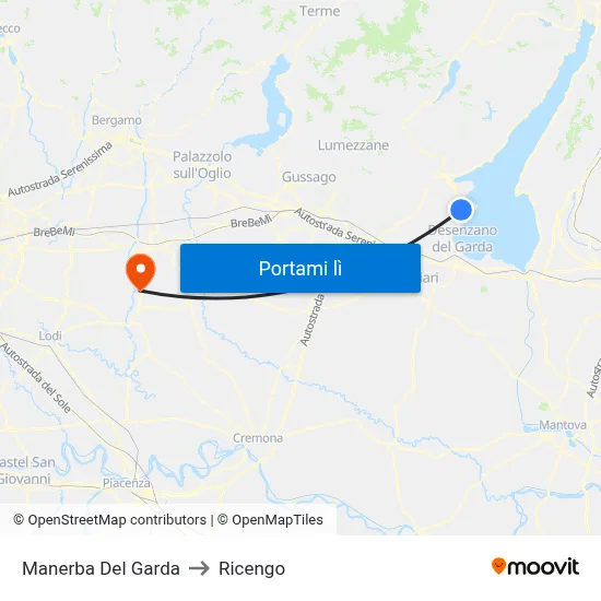 Manerba Del Garda to Ricengo map