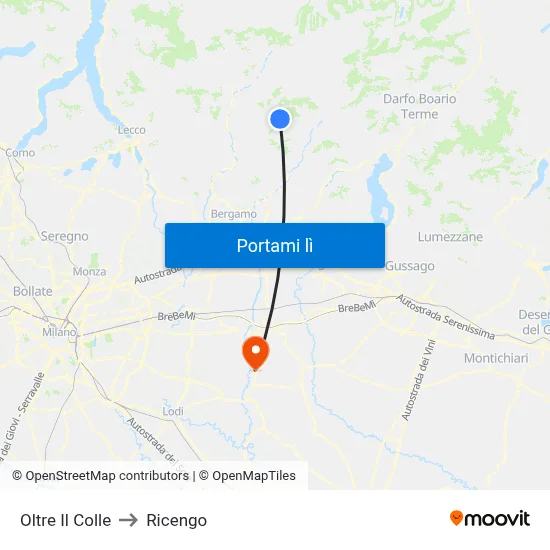 Oltre Il Colle to Ricengo map