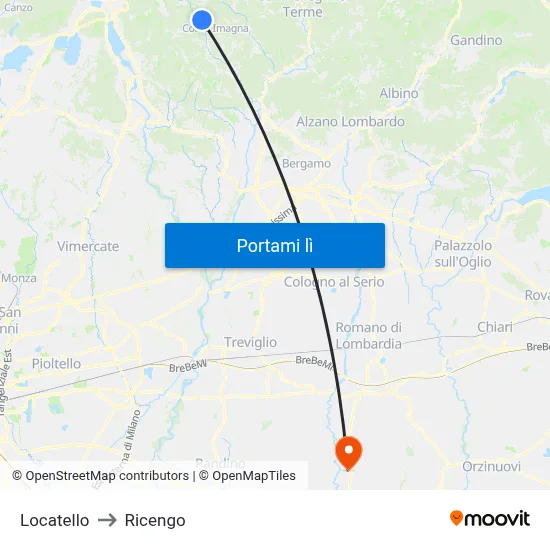 Locatello to Ricengo map