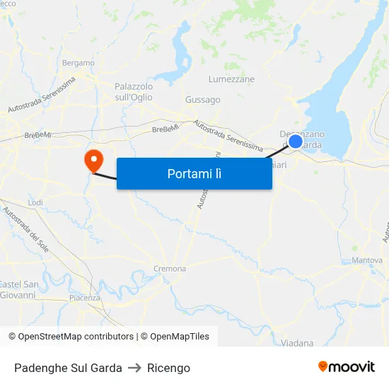 Padenghe Sul Garda to Ricengo map