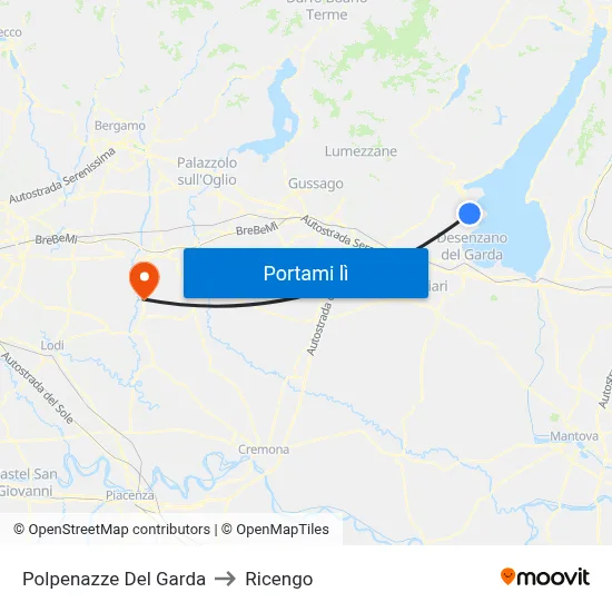 Polpenazze Del Garda to Ricengo map