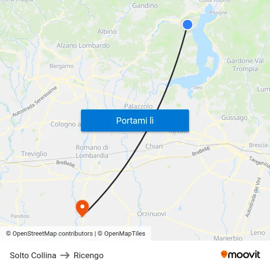 Solto Collina to Ricengo map