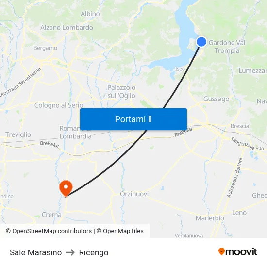 Sale Marasino to Ricengo map