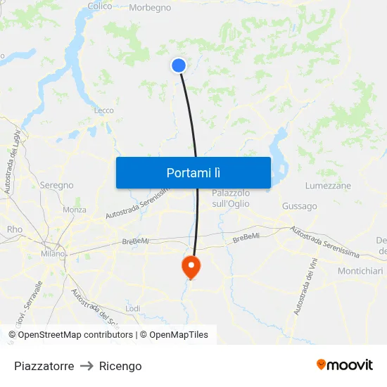 Piazzatorre to Ricengo map