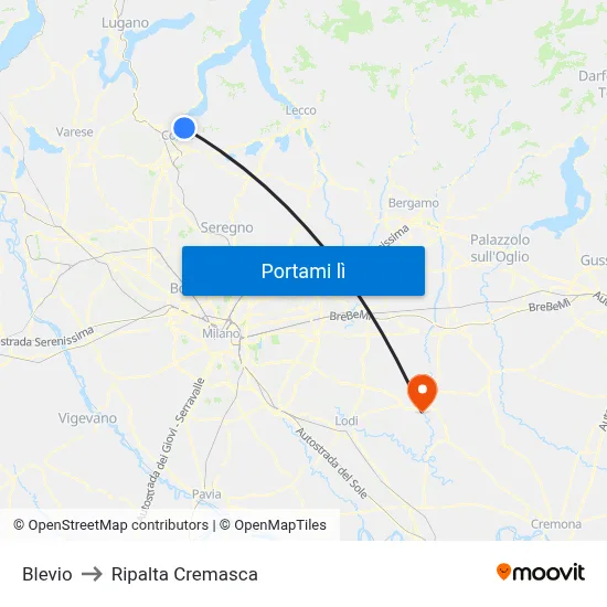 Blevio to Ripalta Cremasca map