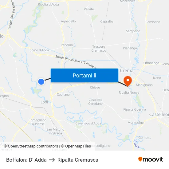 Boffalora D' Adda to Ripalta Cremasca map