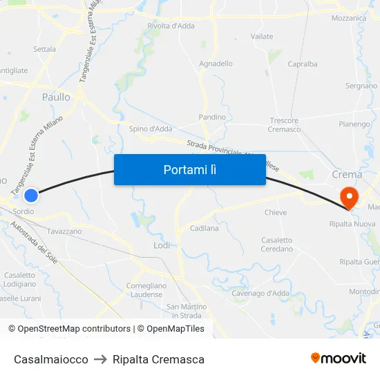 Casalmaiocco to Ripalta Cremasca map