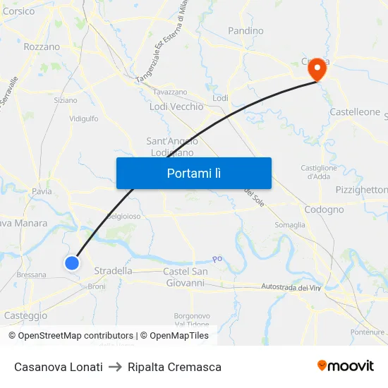 Casanova Lonati to Ripalta Cremasca map