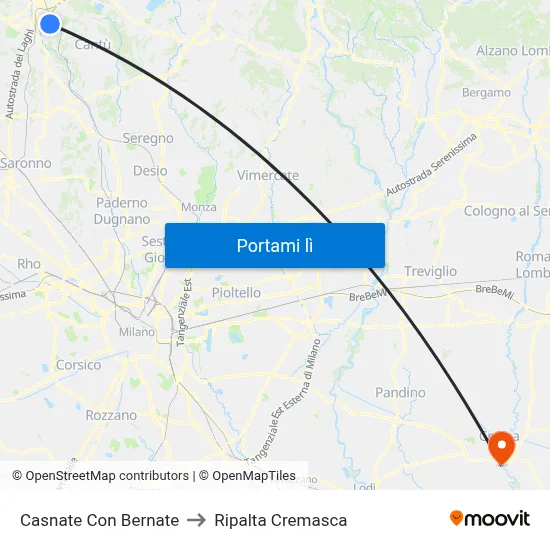 Casnate Con Bernate to Ripalta Cremasca map