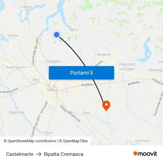 Castelmarte to Ripalta Cremasca map