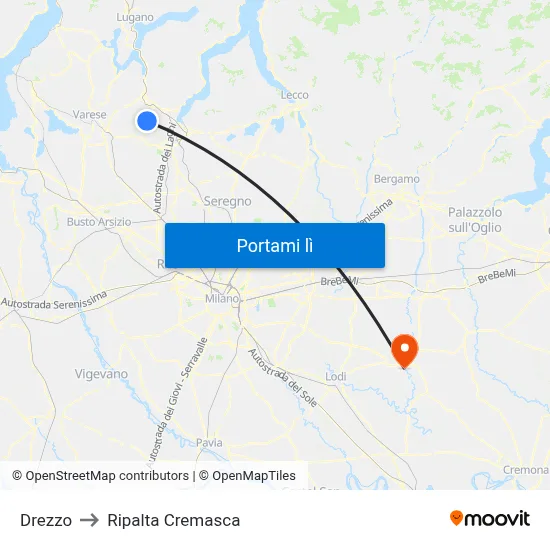 Drezzo to Ripalta Cremasca map