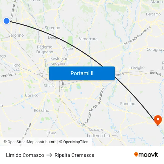 Limido Comasco to Ripalta Cremasca map