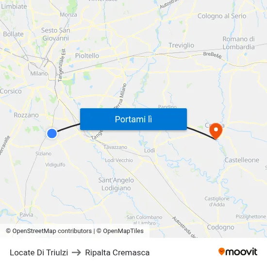 Locate Di Triulzi to Ripalta Cremasca map