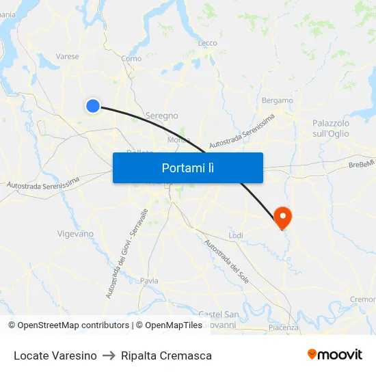 Locate Varesino to Ripalta Cremasca map